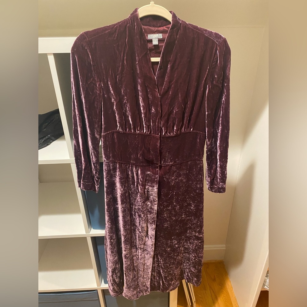 J. Jill Rich Velvet Dress in Deep Wine